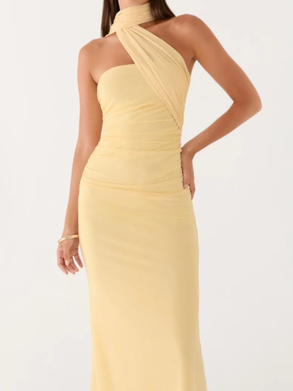 Yellow Strapless Maxi Dress